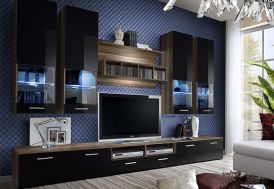 Ensemble meuble TV en bois et vitrines murales meubles de salon ASM Dorade 