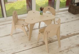 Ensemble de meubles pour enfant 1 table et 3 chaises