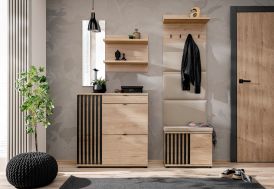 Ensemble de meubles d'entrée en bois ASM