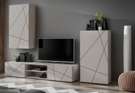 Ensemble meuble TV et placards en bois Geo 