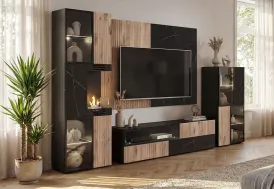 Ensemble salon avec meuble TV et bio-cheminée System Cannes 2 WK ASM