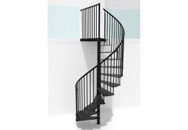 Escalier colimaçon 120 cm en métal noir Portofino Minka