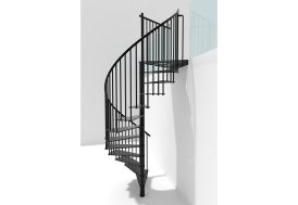 Escalier colimaçon 140 cm en métal noir Portofino Minka