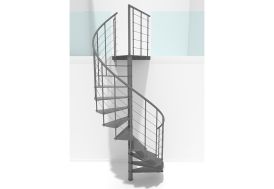 Escalier colimaçon en acier thermolaqué H.300 cm - Milano 140 cm Minka gris