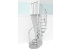 Escalier colimaçon 160 cm en métal blanc Portofino Minka