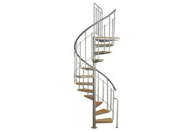 Escalier en colimaçon en métal et en bois réglable