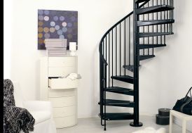 Escalier en colimaçon en acier noir diamètre 120, 140 ou 160 cm