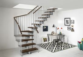 Escalier demi tournant 89cm gris