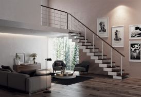 Escalier droit Composity dans salon