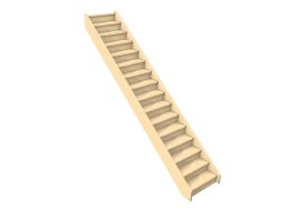 Escalier droit en bois avec contremarches Oléa de Levigne 288 cm