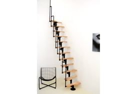 Escalier à pas japonais en bois et métal Twister Minka noir