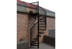 Escalier extérieur en colimaçon en acier galvanisé Minka noir