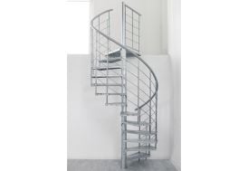 Escalier extérieur en colimaçon en acier galvanisé