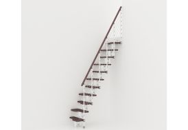 Escalier à pas japonais en bois et acier