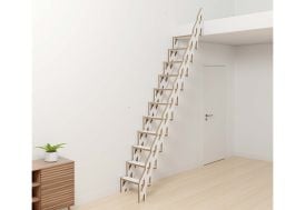 Escalier pliable en bois HPL blanc Klapster Slim de 130 à 315 cm