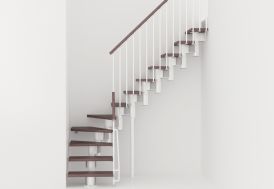 Escalier modulaire quart-tournant acier blanc