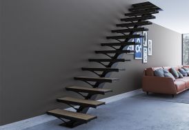 escalier droit sur mesure limon central en métal
