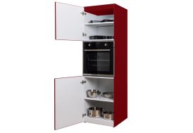 Armoire verticale de rangement avec four intégré rouge bordeaux de la marque Stengel