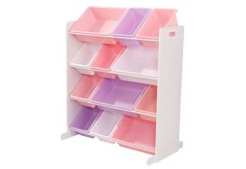 étagère de rangement à casiers amovibles pastel et blanc