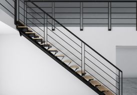 Garde-corps 4 lisses en métal pour escalier sur mesure