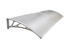 Marquise de porte en polycarbonate Werka Pro blanc - 80 x 240 cm