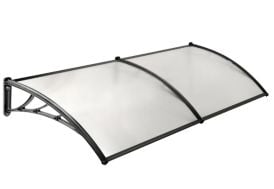 Marquise de porte en polycarbonate Werka Pro noir - 80 x 300 cm