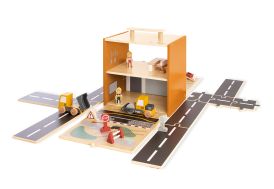 Ensemble de jouets en bois chantier de construction