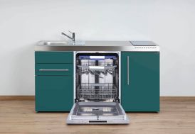 Mini-cuisine bleu turquoise avec lave-vaisselle, frigo et vitrocéramique MPGG160