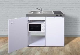 Kitchenette Stengel MKM100 avec réfrigérateur, micro-ondes et plaque vitrocéramiques 100 cm