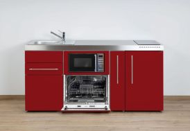 Kitchenette 180 cm rouge bordeaux