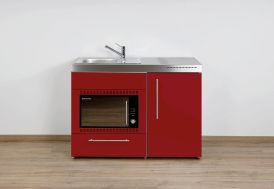 Kitchenette pour studio avec évier et égouttoir intégrés rouge