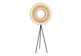 Lampadaire LED en Métal avec Abat-Jour en Ruban Dix Heures Dix Iris