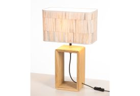 Lampe à poser en bois et tissu Malo