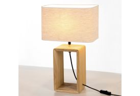 Lampe à poser en bois et tissu Boho