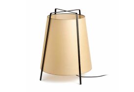 Lampe à poser en acier et papyrus Faro Akane