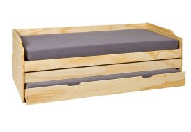 lit en bois modulable en 3 couchages 1 personne 90 x 200 cm