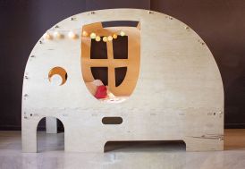 Lit cabane en bois de bouleau Éléphant lit pour enfant 