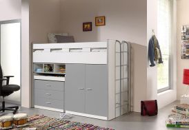 Lit Combiné en Bois Bonny 90 x 200 cm Argent