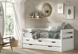 Lit pour enfant en bois finition blanche