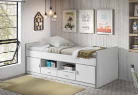 Lit en bois pour enfant dès 4 ans avec rangements