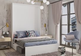 Canapé-lit mural blanc
