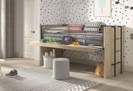 Lit mi-hauteur pour enfant en bois Vipack Sam