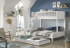 Lit superposé en bois avec lit gigogne