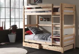 Lit superposé en bois avec tiroirs Vipack