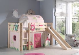 Lit pour enfant avec décoration thème fleuri 