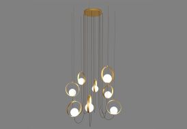 Lustre à LED en Métal et Verre 8 Globes ACB Halo