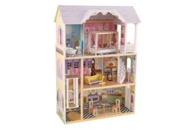 KidKraft 65934 Maison de poupées en bois Annabelle incluant accessoires et mobilier 3 étages de jeu pour poupées 30 cm