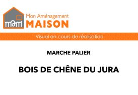 palier en bois massif du Jura pour escalier métal sur mesure
