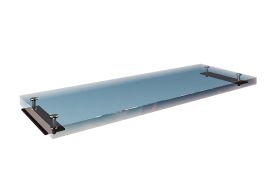 marche droite en verre pour escalier sur mesure en métal