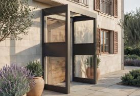 Marquise en aluminium et acrylique clair 160 cm + 2 parois latérales